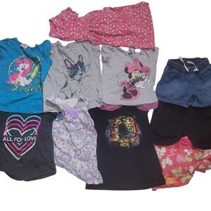 Girls' Size 5 Clothing Lot - 10 Pieces! Dresses, Shirts, And Shorts